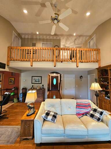 Family Room with View to Upstairs