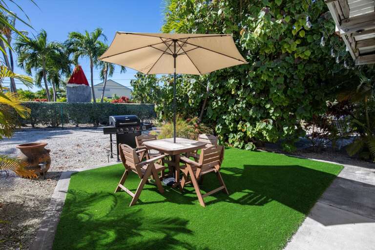 Sunny Garden Seating, Umbrella-shaded Table, BBQ Grill At Vacation Rental