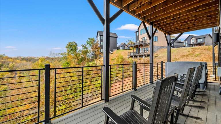 Private Deck off from game room with private hot tub, and outdoor seating