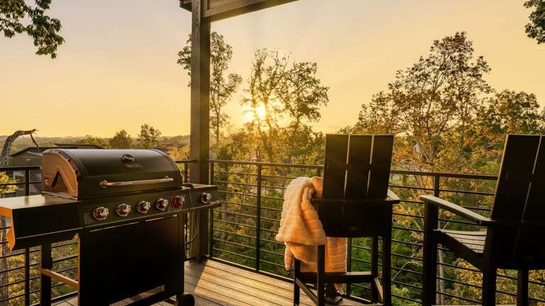Grill located on main level balcony