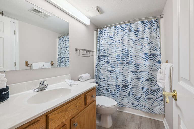 Bathroom with towels provided