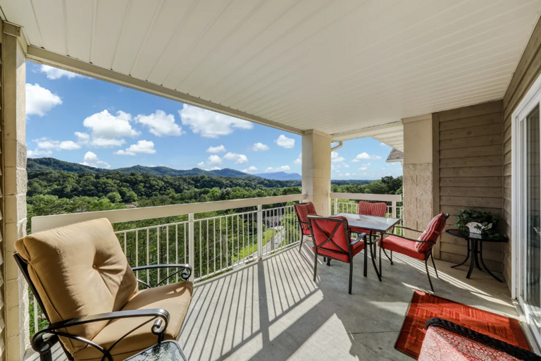 Private Balcony with a Mountain View from your Pigeon Forge Condo