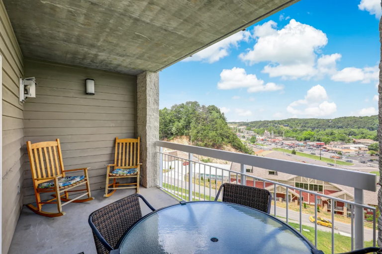 Private Balcony with a City View from your Pigeon Forge Condo