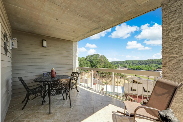 Private Balcony with a City View from your Pigeon Forge Condo
