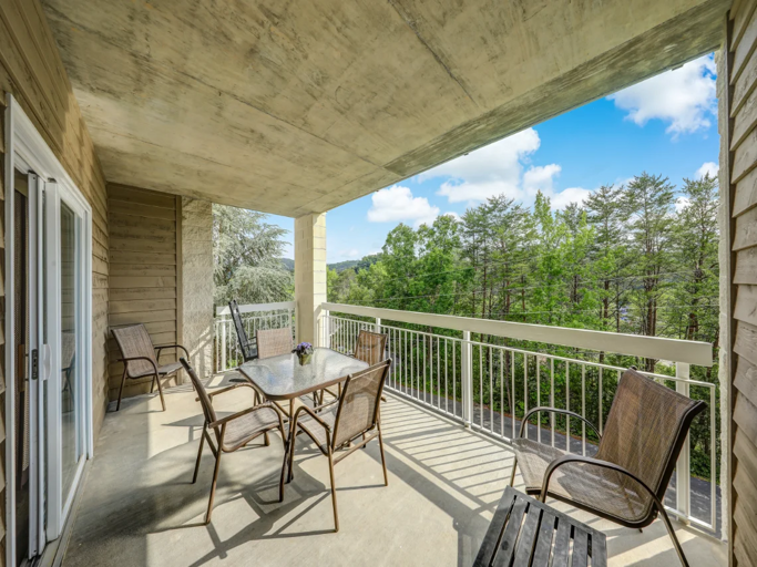 Private Balcony with a wooded and mountain view from your Pigeon Forge Condo