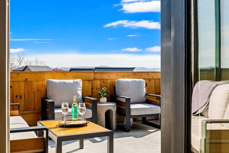 Roof top balcony with mountain views
