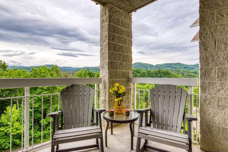 Private Balcony with mountain view from your Pigeon Forge Condo