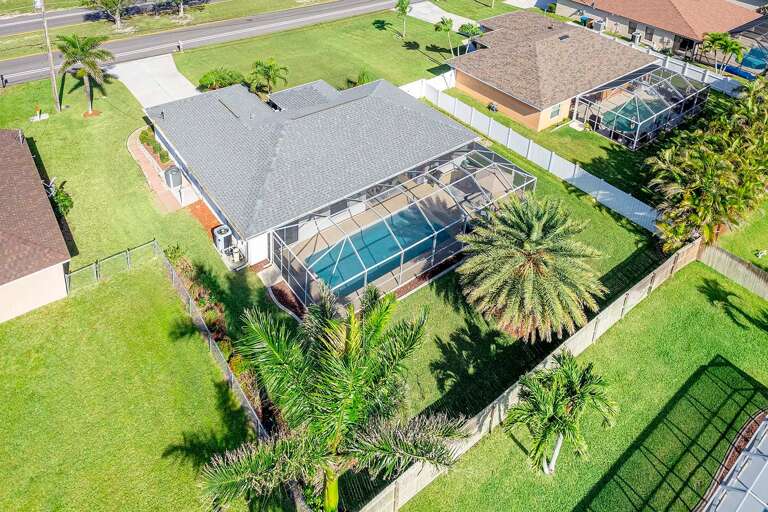 Backyard of Peaceful Paradise with Fenced Yard.