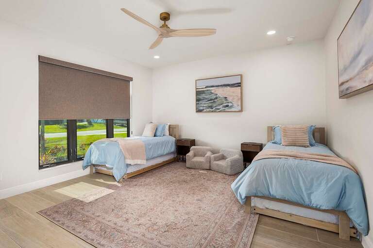 Front Oversize Bedroom with 2 Twin Beds and 2 More Optional Twin Trundle Beds