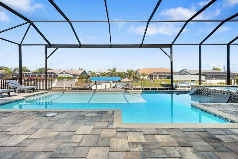 View of the Lanai and Oversized Pool with Sun Deck