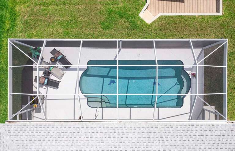 Aerial View of Pool and Lanai