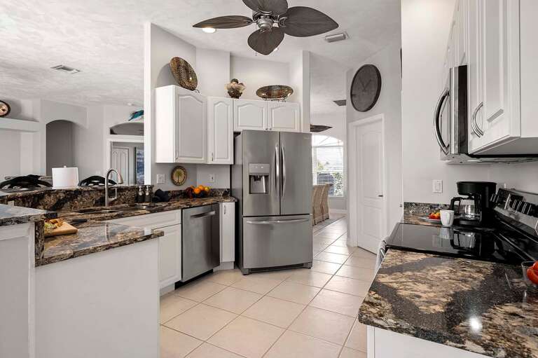 The Large Kitchen Island Offers the Perfect  Spot for Entertaining
