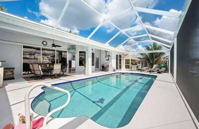 Southern Facing Pool with Covered Lanai Area