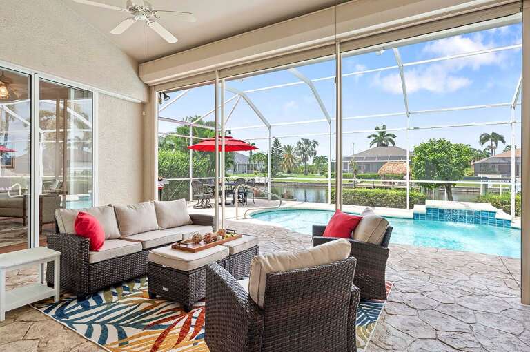 Outdoor Sitting Area under the Covered Lanai
