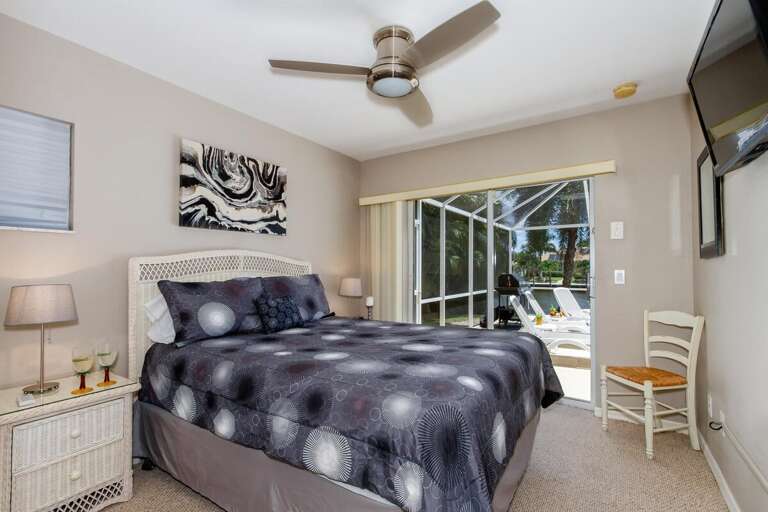 Queen Size Bedroom with Patio Access
