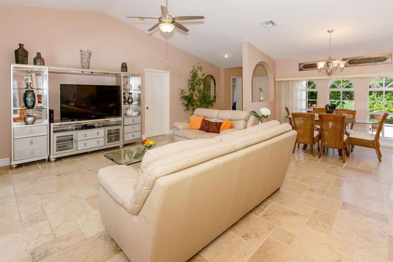 view of the Living Room and Dining Space from the Nook Area