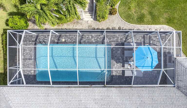 Aerial View of Pool and Lanai