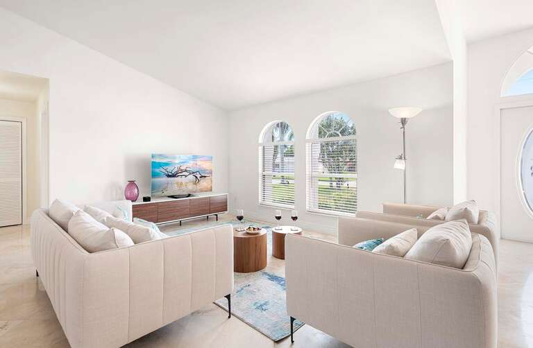 Comfortable Couches and Chairs with Garden Views