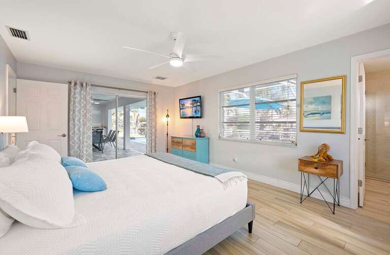 Guest King Bedroom with Patio Access