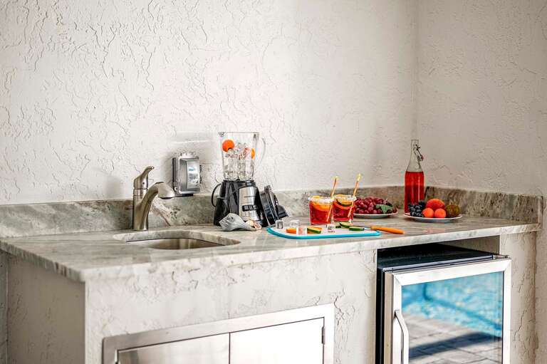 Outdoor Sink, Fridge and Prep Space