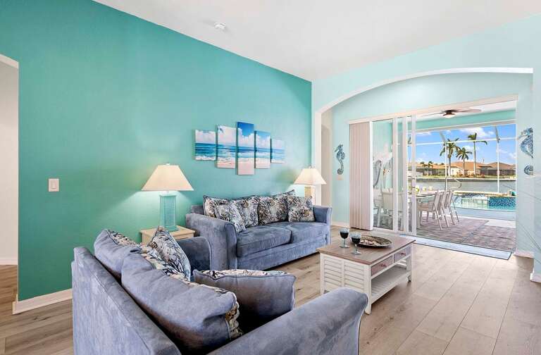 Living Room with Views of the Pool and Lanai