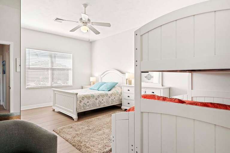 Guest Bedroom with Queen Bed as well as Bunk Bed