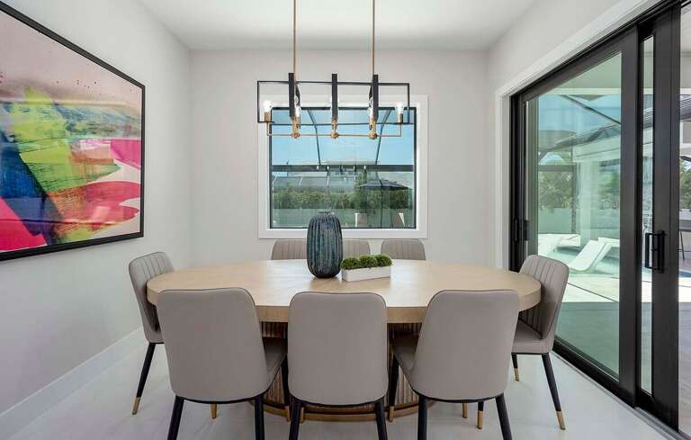 Dining Space with Views of the Pool and Seating for 8