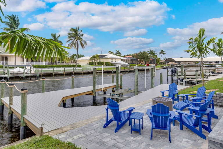 The Extended Dock with Sitting Area offers Plenty of Space to Enjoy the Waterview or Turn on the Fireplace