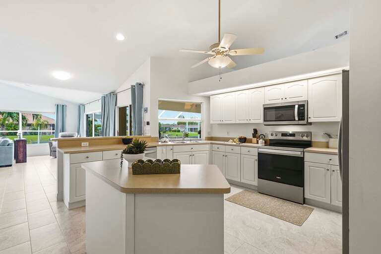 Large Kitchen Great for Family Entertainment with Island and Bar Seating