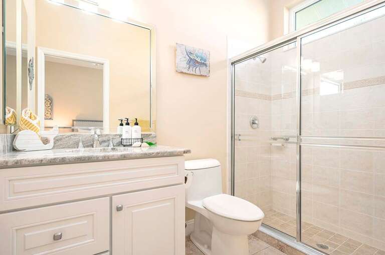 3rd Bathroom Connected to Queen Bedroom with Large Shower