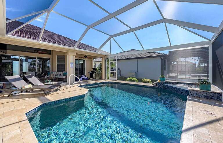 Outdoor Pool with Waterfall