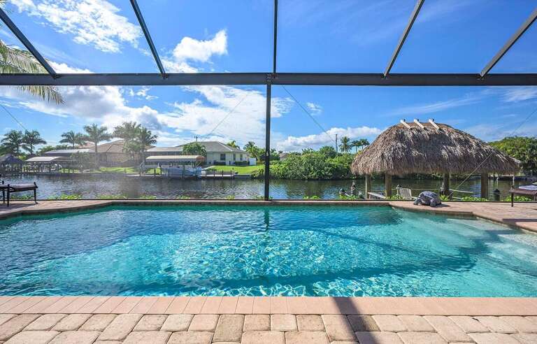 Panorama Pool Screen with Views of the Lanai and Canal