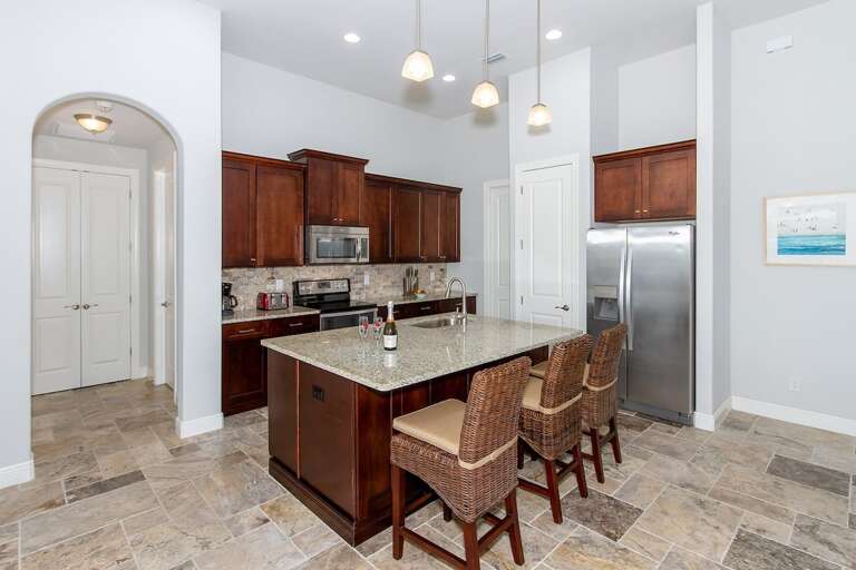 Kitchen with Large Center Island and Stainless Appliances