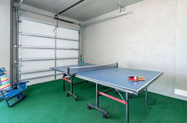 Ping Pong Table in Garage