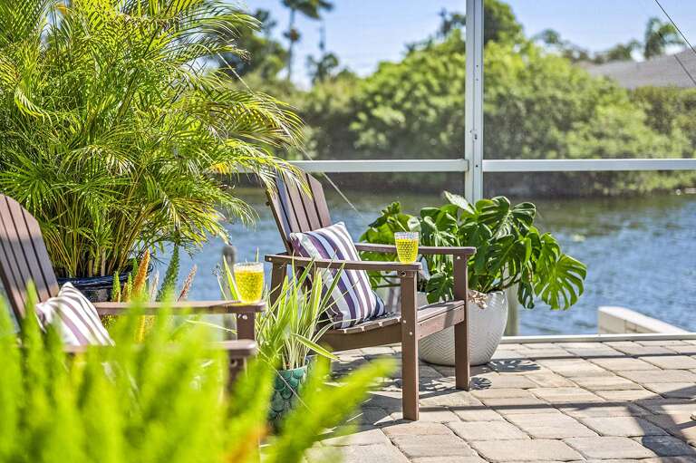 Enjoy Some Cocktails on the Patio with Views of the Water