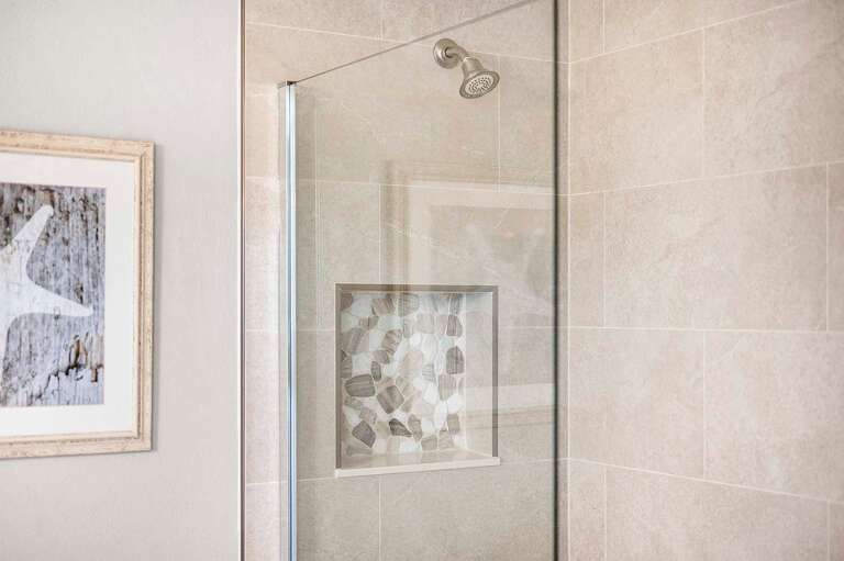 Shower with Built in Cabinet