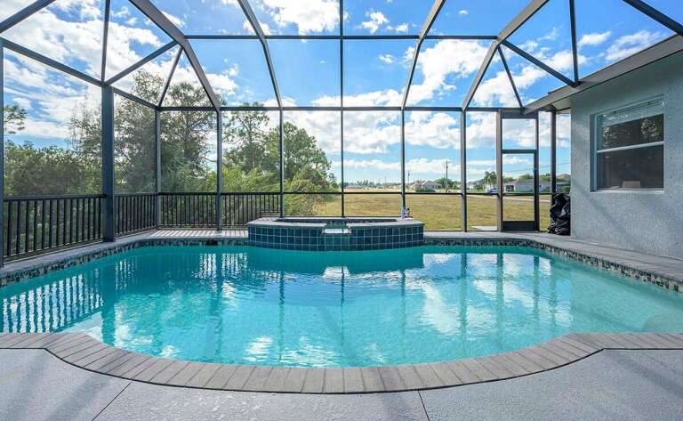 Spacious Swimming Pool and Hot Tub