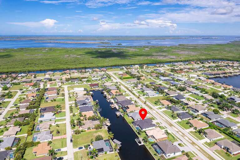 Aerial View of Bluewater with Gulf Access Canal (Prior to Boat Dock Installation)