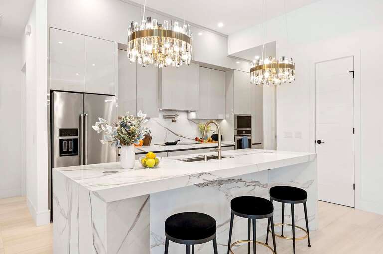 Kitchen with Large Center Island and Seating
