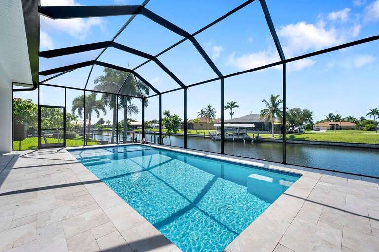 Large Lanai with Pool Facing the Canal