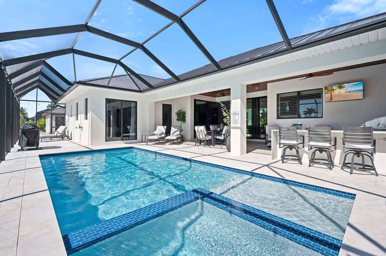 Large Pool with Overflow Spa and Sun Deck