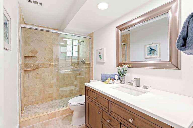 Bedroom Suite with Walk In Shower and Sink Connected to 2nd King Main Bedroom Suite