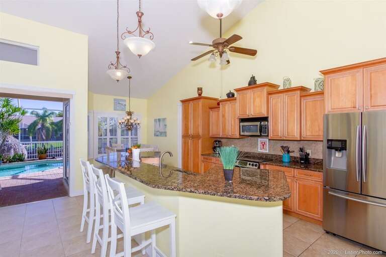 Kitchen with Views of the Living Room and Dining Room