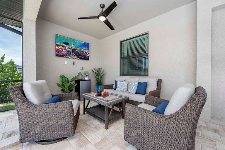Outdoor Lounge Area with Rocking Chairs