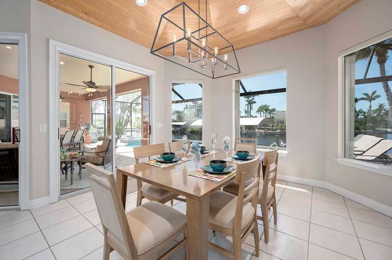 Dining Space for Six with Lanai  and Canal Views