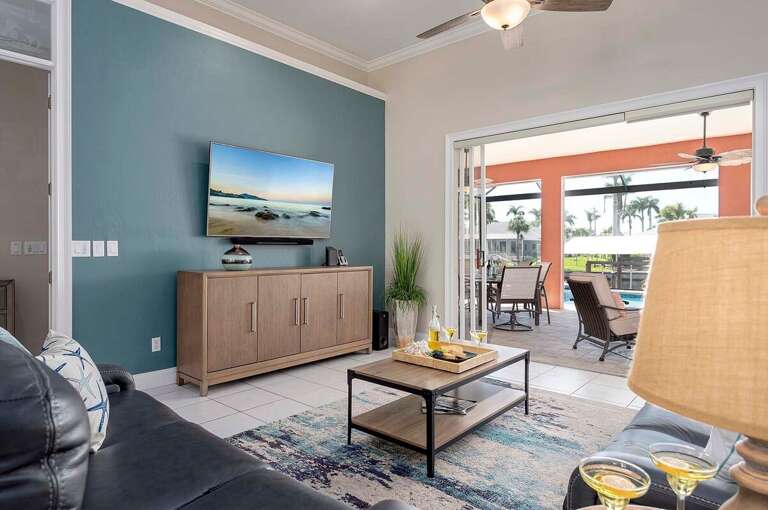 Living Room offers Great Views of the Lanai