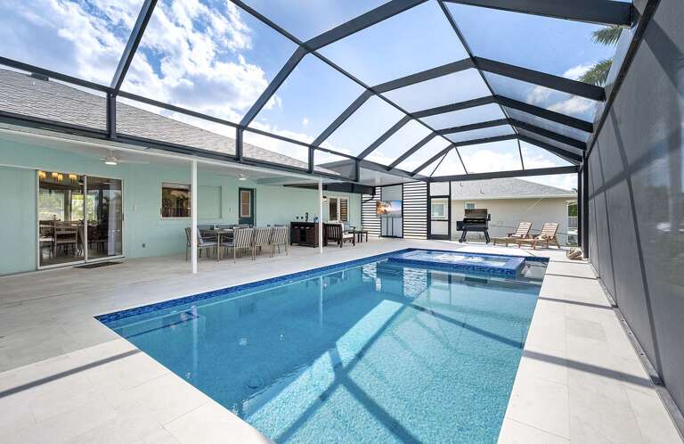 Large Lanai with Lots of Covered Area as well as Options for Sun Tanning