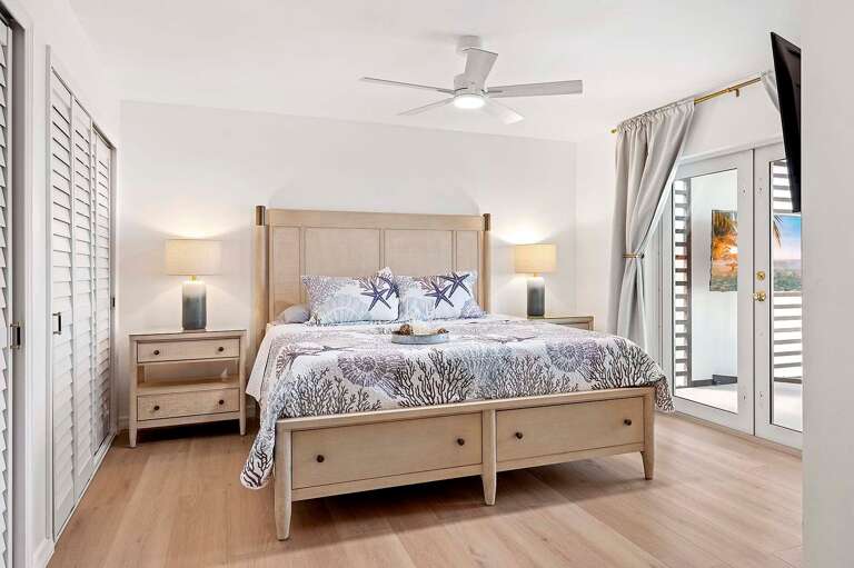 Main King Bedroom with Pool Views and Large Closet