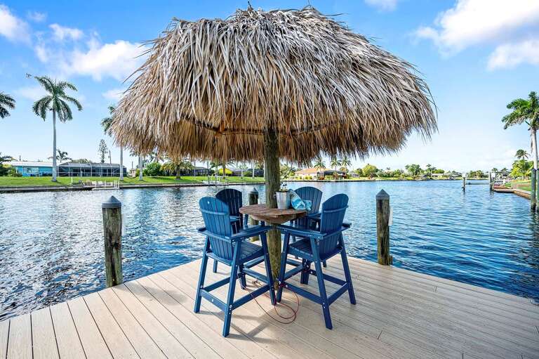 Enjoy Amazing Sunrises or Evenings under the Tiki Hut on your Dock