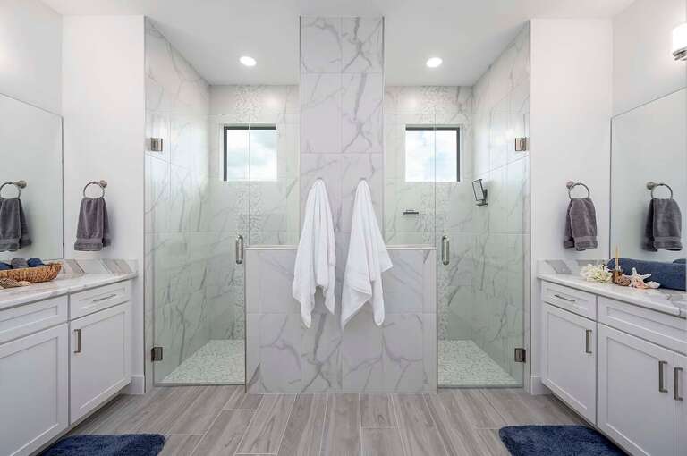 Main Bathroom with Split Vanities
